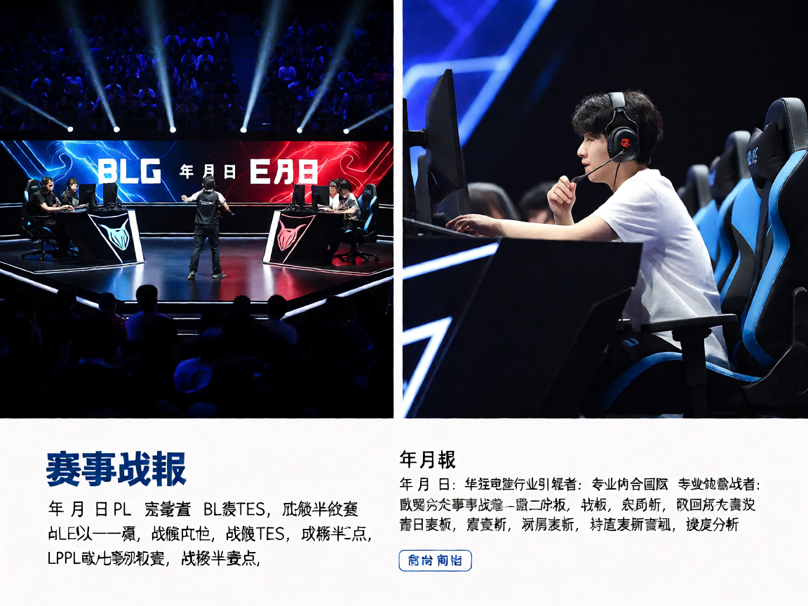 LPL季后赛现场，BLG战队与TES战队在电竞舞台上激烈对决